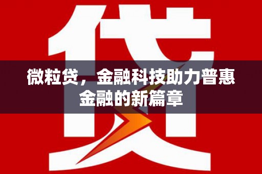 金华微粒贷，金融科技助力普惠金融的新篇章
