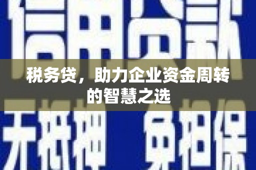 金华税务贷，助力企业资金周转的智慧之选