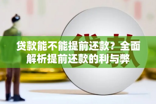 金华贷款能不能提前还款？全面解析提前还款的利与弊