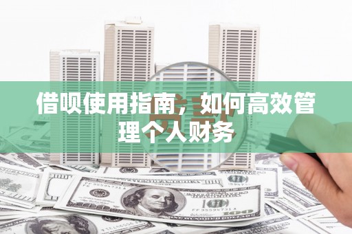 金华借呗使用指南，如何高效管理个人财务