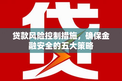 金华贷款风险控制措施，确保金融安全的五大策略