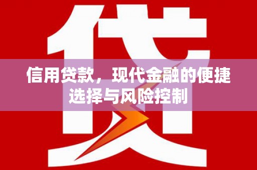 金华信用贷款，现代金融的便捷选择与风险控制