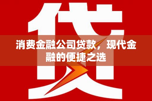 金华消费金融公司贷款，现代金融的便捷之选