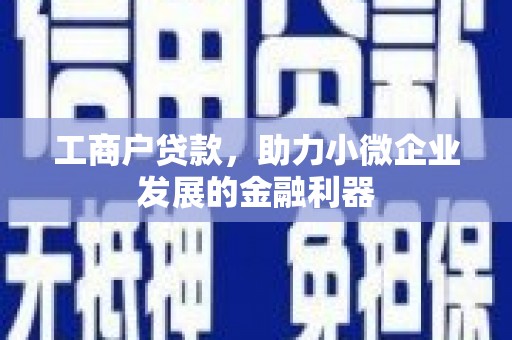 金华工商户贷款，助力小微企业发展的金融利器