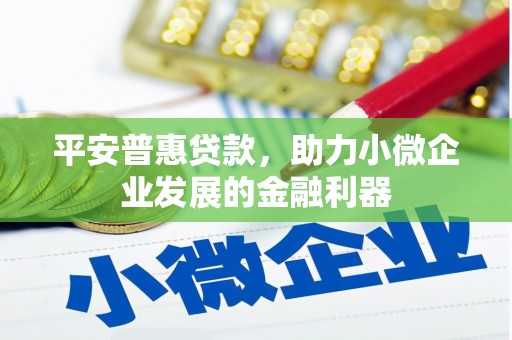 金华平安普惠贷款，助力小微企业发展的金融利器