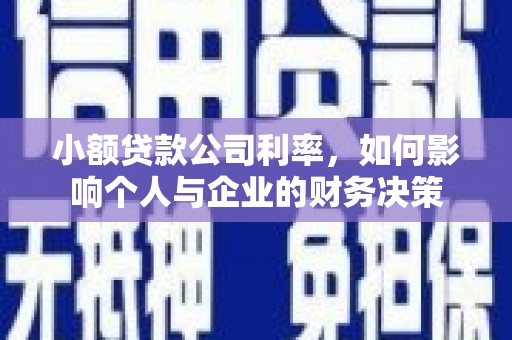 金华小额贷款公司利率，如何影响个人与企业的财务决策