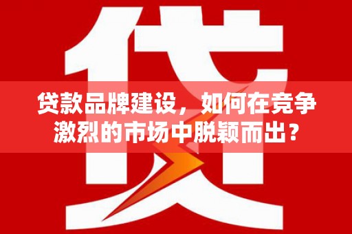 金华贷款品牌建设，如何在竞争激烈的市场中脱颖而出？