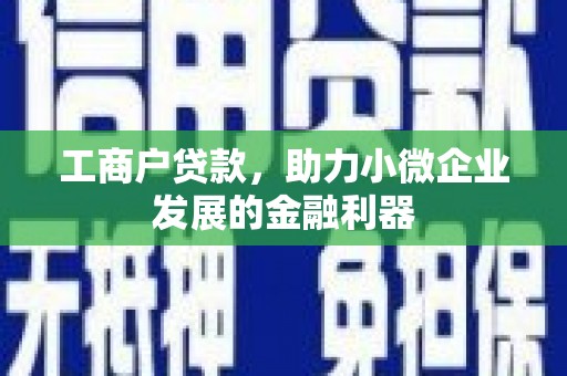 金华工商户贷款，助力小微企业发展的金融利器