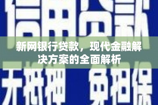 金华新网银行贷款，现代金融解决方案的全面解析