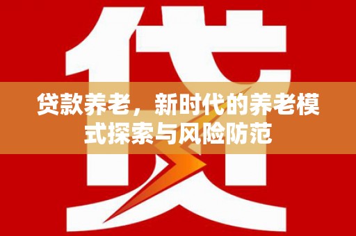 金华贷款养老，新时代的养老模式探索与风险防范